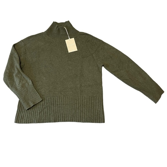 Everlane Cashmere Oversized Turtleneck Sweater Green Size XS #730 NWT - Picture 3 of 9